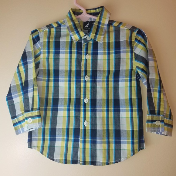 Nautical Button down plaid pattern shirt - Picture 1 of 4